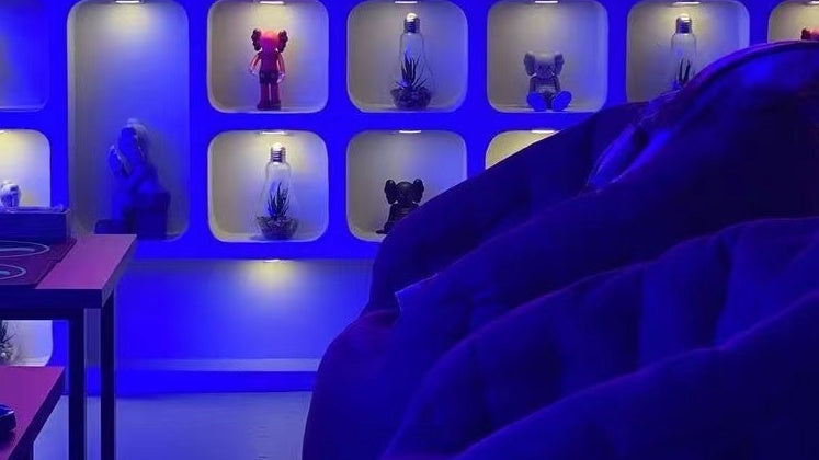 Club Lounge Design in Yokahama (Japan). ambient lounge® bean bags add vibe & easy-clean tactility.