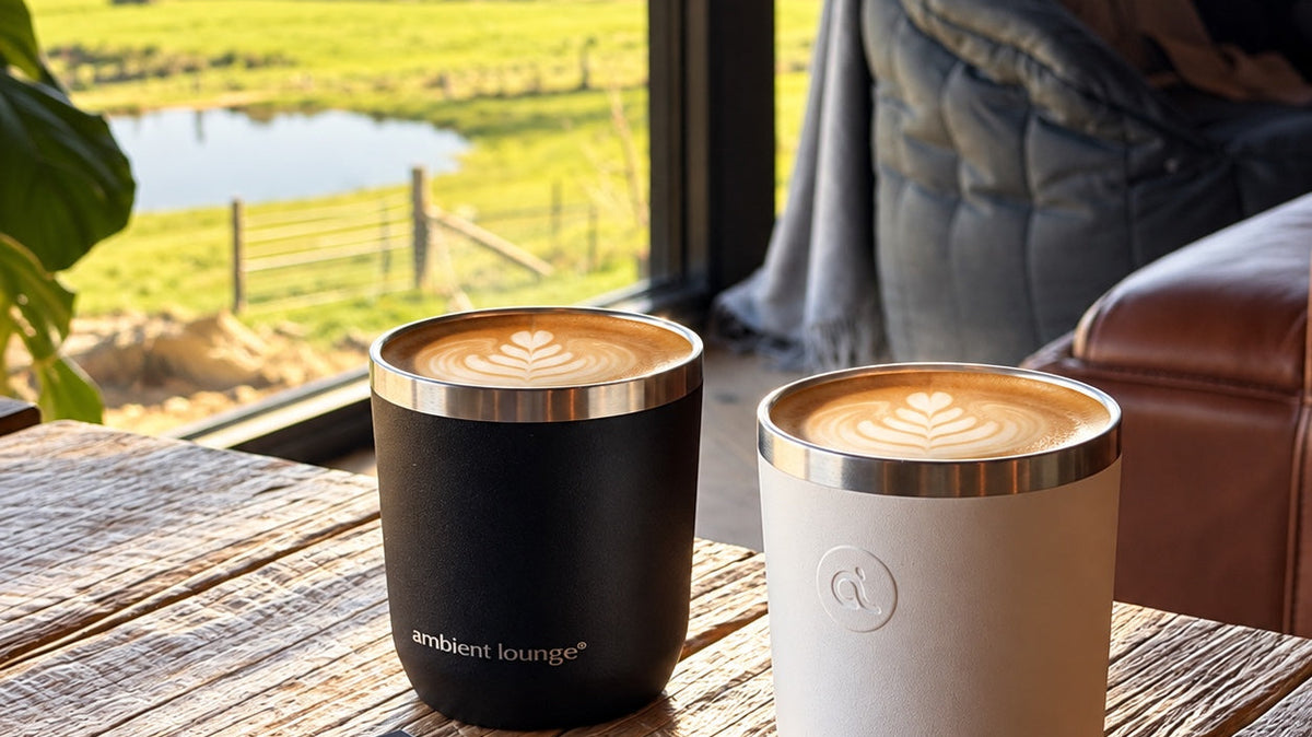 Morning coffee overlooking BullerRoo Mansfield with ambient lounge® cups