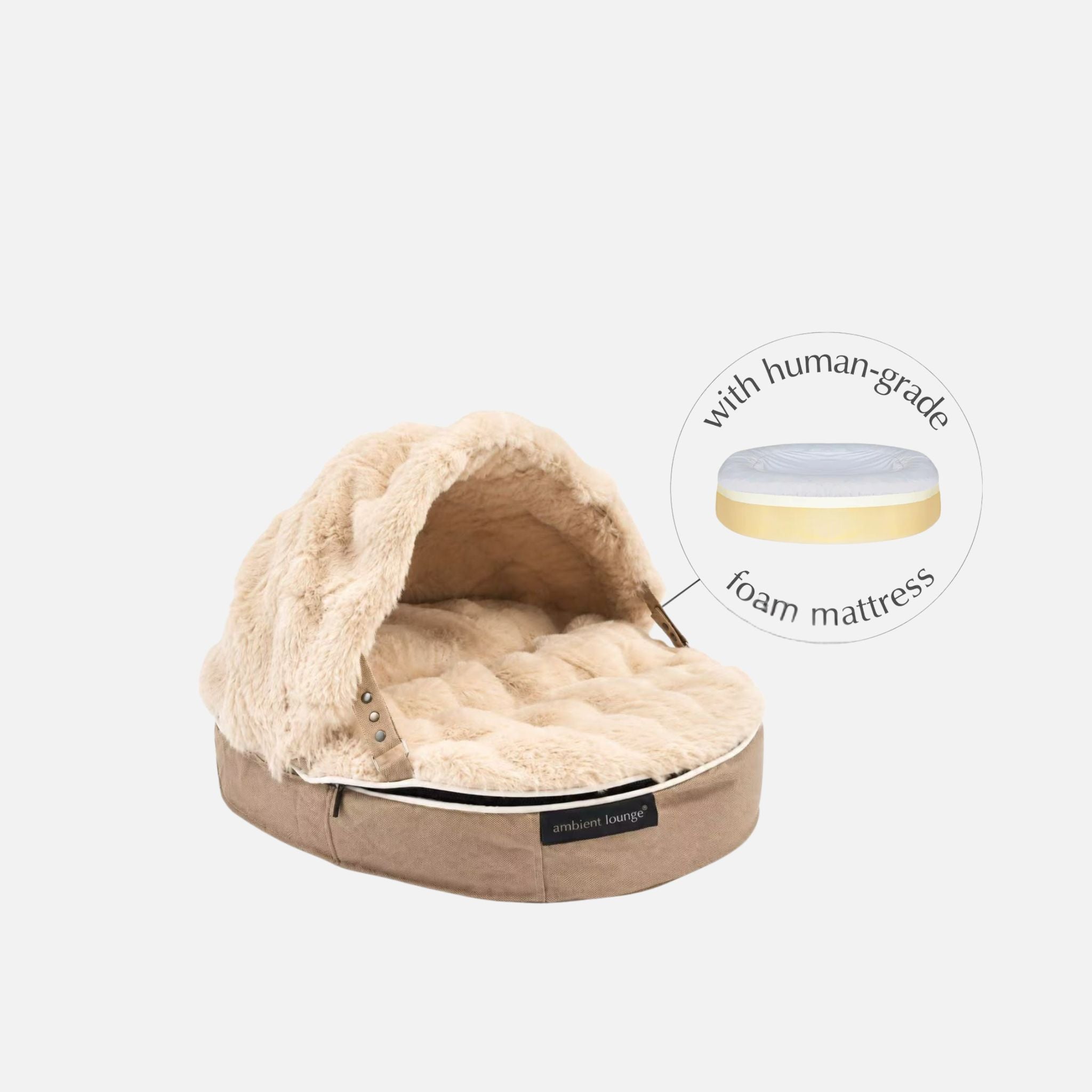 Small Rebound Foam Mattress Dog Bed With Hoodie-Interior/Outdoor