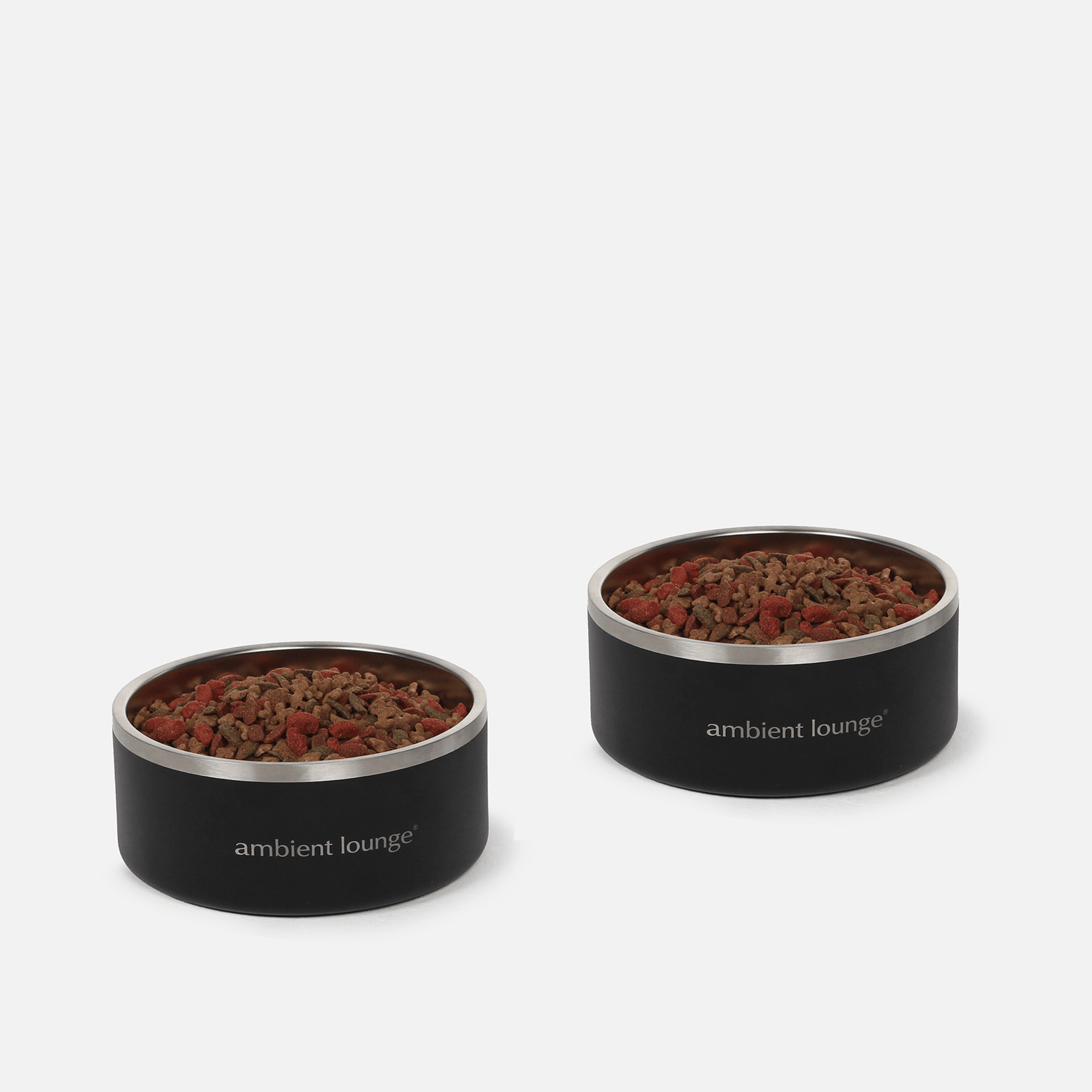 set of 2 1Lt stainless steel dog bowls by ambient lounge