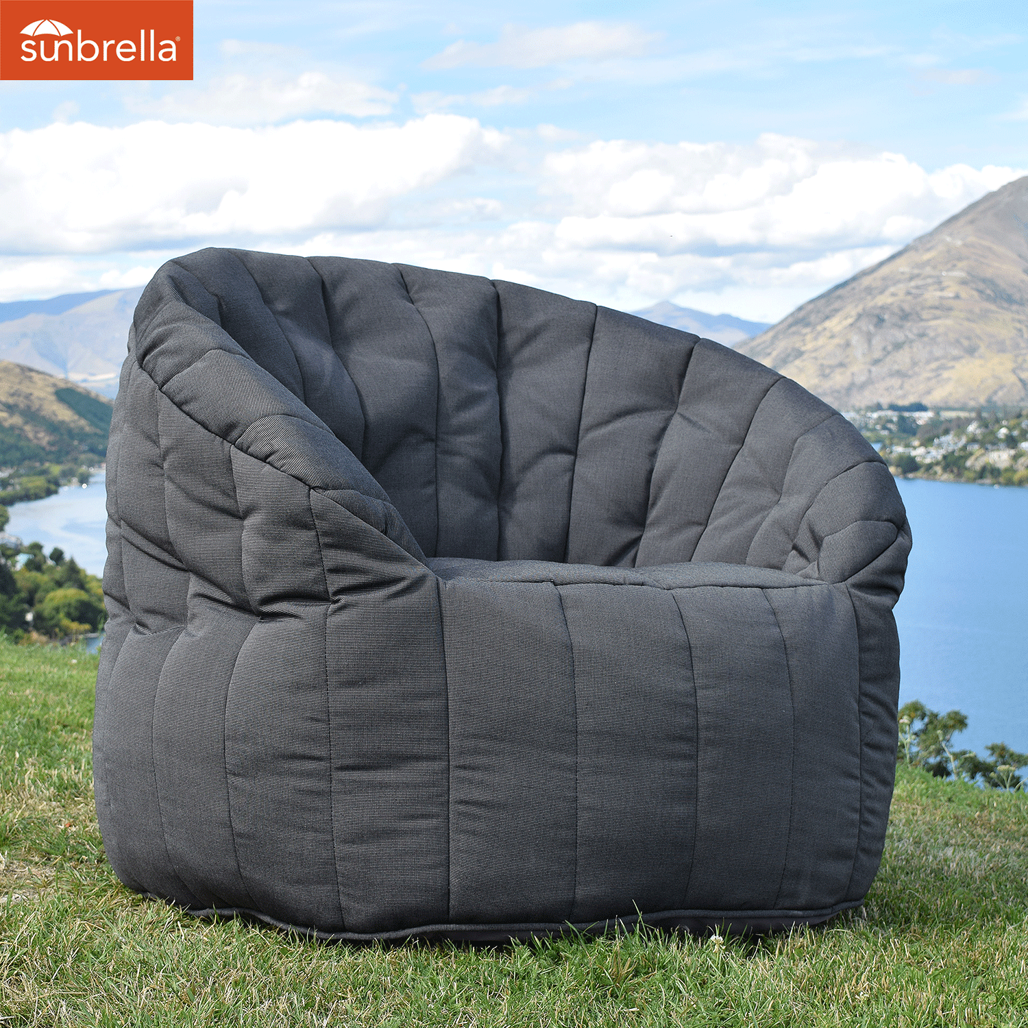 Outdoor Bean Bags | Butterfly Sofa - Black Rock (Sunbrella ...
