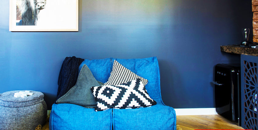 house rules final. transforming a small tired space into bloke's bohemia heaven