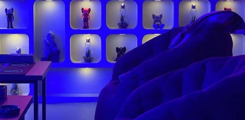 Club Lounge Design in Yokahama (Japan). ambient lounge® bean bags add vibe & easy-clean tactility.