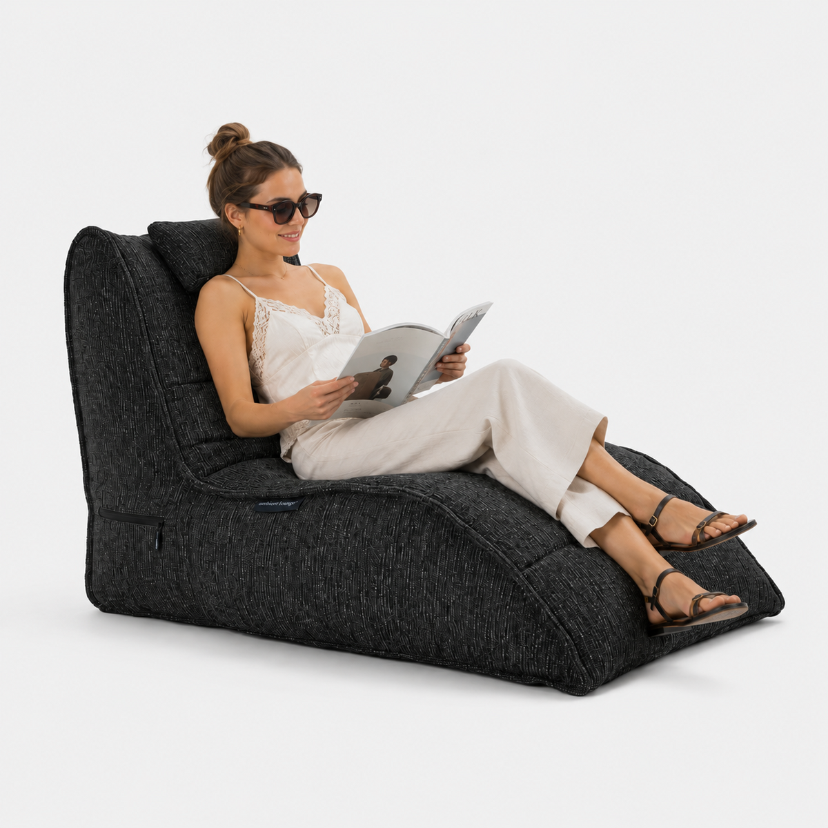 Avatar Lounger with Headrest in Black Aurora – view 4