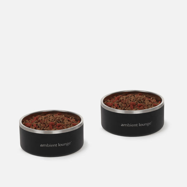 set of 2 1Lt stainless steel dog bowls by ambient lounge