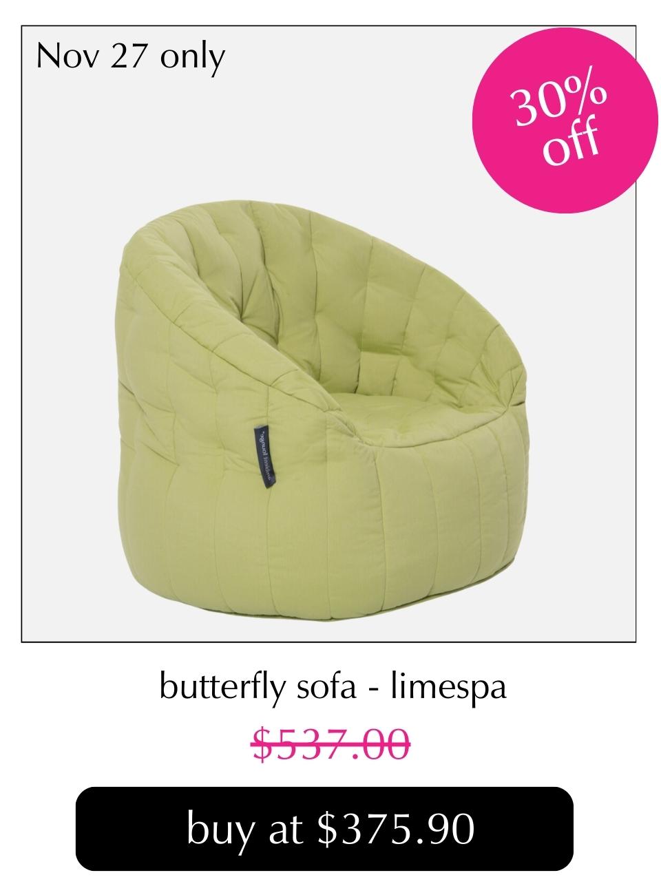 butterfly sofa 30% off