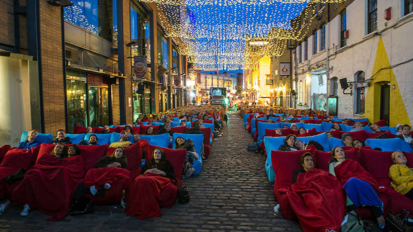 Evolution outdoor bean bags in toro red by ambient lounge