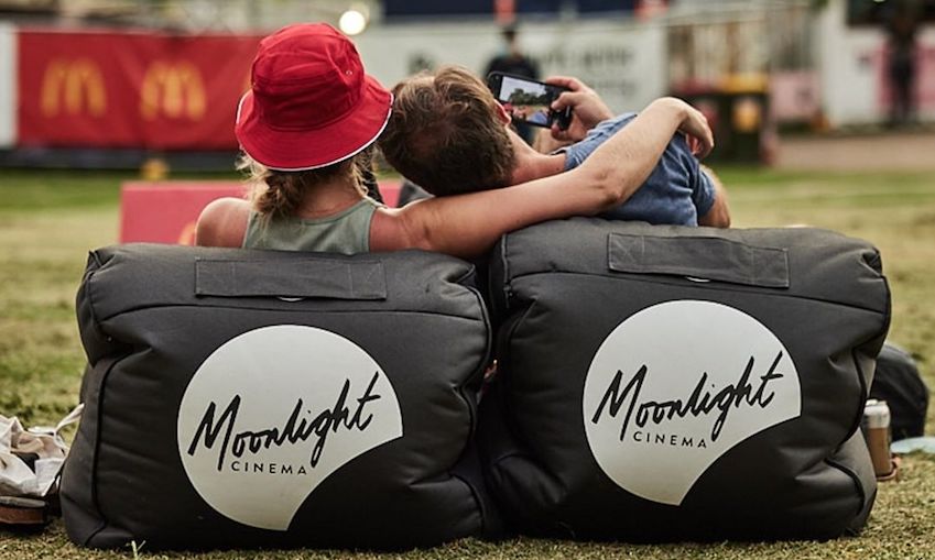 Moonlight Cinema branded bean bag chairs by ambient lounge