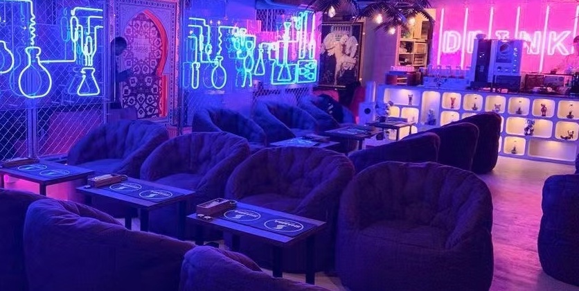 bean bags in nightclub by ambient lounge