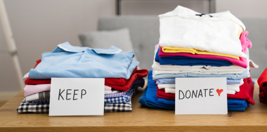decluttered clothed to donate