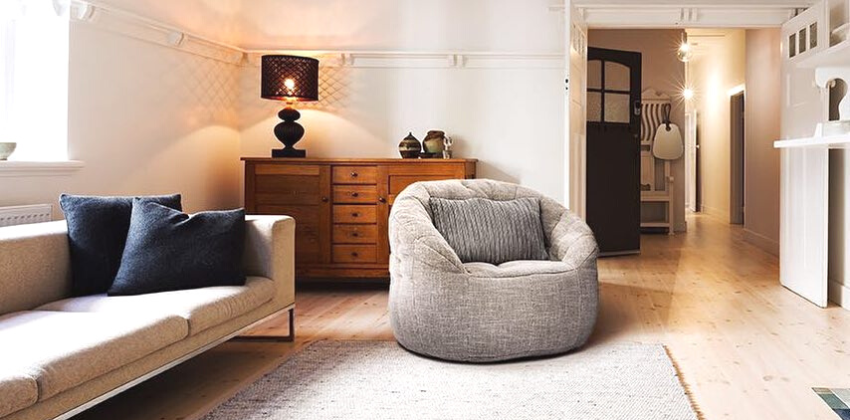 nice living space with ambient lounge butterfly sofa