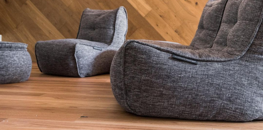 Ambient lounge designer sets on a wooden floor