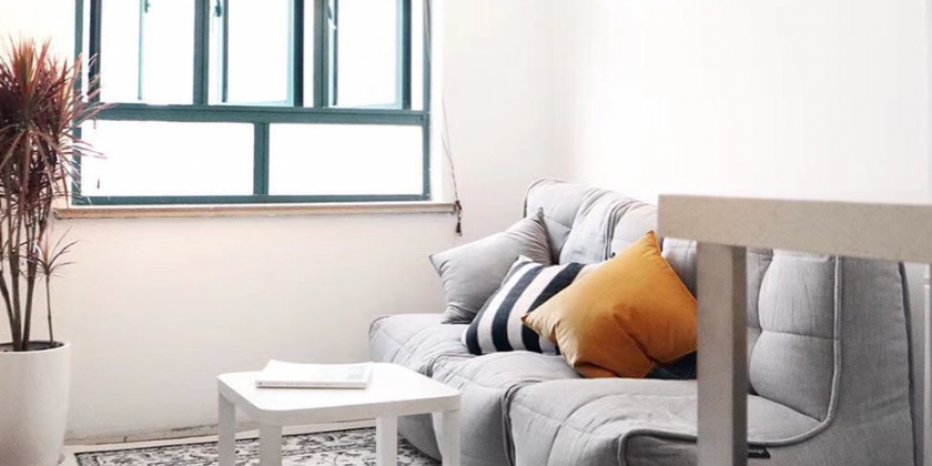 small living room with ambient lounge modular sofa