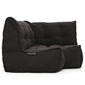 Modular bean bag corner in Black Sapphire side view