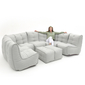6 Modular Max Lounge Bean Bags in Grey with Linen Interior Fabric