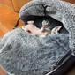 Luxury Hooded Cat Bed (Grey)