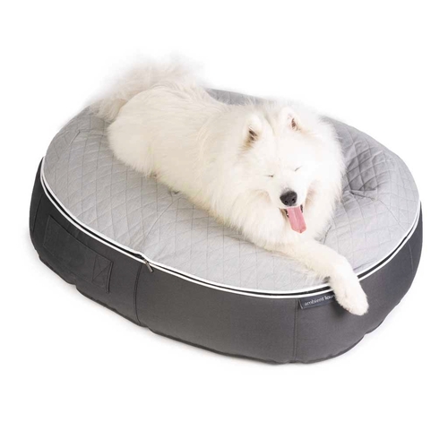 Large Premium Cooling ThermoQuilt Dog Bed (Silver)