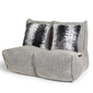 Ambient Lounge twin couch with animal print faux fur cushion. Perfect set for winter.