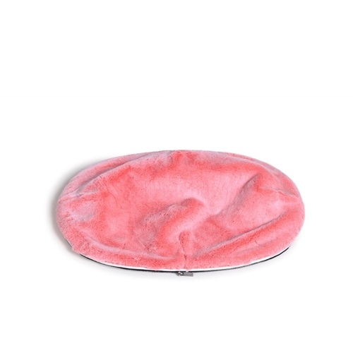 Small Premium Faux Fur Dog Bed Cover (Ballerina Pink)