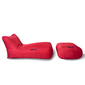 red designer sofa set in Sunbrella fabric bean bag by Ambient Lounge