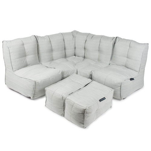 Mod 4 Corner Couch Deluxe - Silverline (UV Grade AA+)