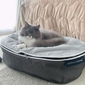 Small Premium Cooling ThermoQuilt Cat Bed Cover (Silver)