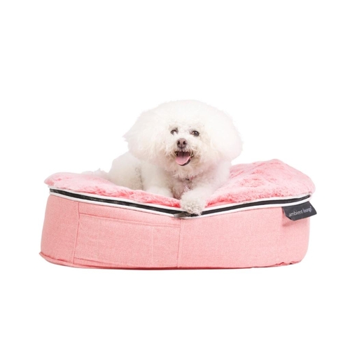 Small Luxury Indoor/Outdoor Dog Bed (Ballerina Pink)