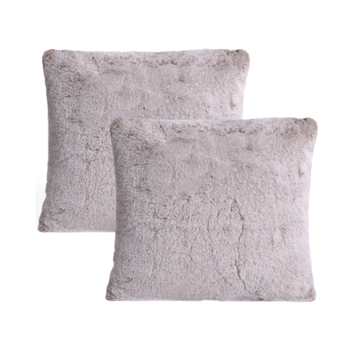 Deluxe Faux Fur Cushion Set - Cappuccino (Set of 2)