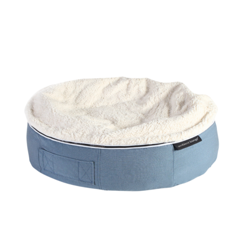 Small Indoor/Outdoor Dog Bed with SoLuxe™ Filling (Blue Dream with Organic Cotton)