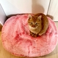 Small Premium Faux Fur Cat Bed Cover (Ballerina Pink)