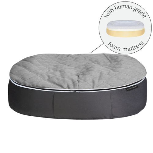 Large Rebound Foam Mattress Cooling ThermoQuilt Dog Bed (Silver)