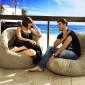 Beige Acoustic Bean Bags - Ambient Lounge