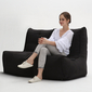 comfortable 2 Piece Twin couch Bean Bags in Black Interior Fabric