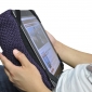 Violet iPad Pro protective cushion or travel rest pillow by Ambient Lounge