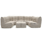 6 Modular Max Lounge Bean Bags in Beige Interior Fabric