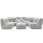 6 Modular Max Lounge Bean Bags in Keystone Grey Linen Interior Fabric