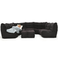 6 Piece Modular Max Lounge Bean Bag in Black Sapphire Interior Fabric