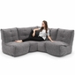 Grey fabric modular sofa bean bags by ambient lounge for home cinema