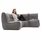 Grey cozy corner modular sofa bean bags Australia.