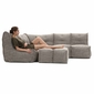 beige fabric modular sofa bean bags by ambient lounge