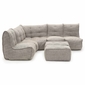 5 Piece Modular Living Lounge Bean Bag in Eco Weave Interior Fabric