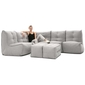 comfortable 5 Piece modular Couch Bean Bags in grey Interior Fabric