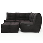 comfortable 4 Piece modular Couch Bean Bags in black Interior Fabric
