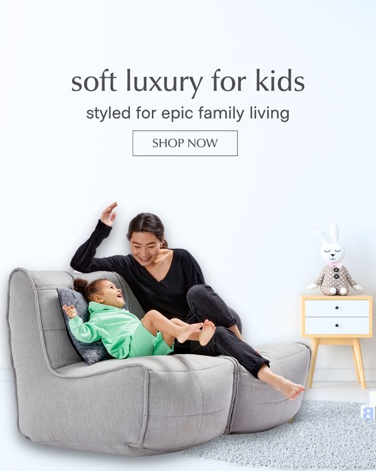 Kaikoo Kids Single Chair Boucle Bean Bag - Off White by Argos | ufurnish.com