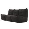 comfortable 3 Piece movie couch Bean Bags in black Interior Fabric