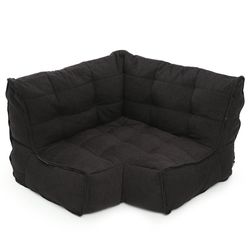 Modular bean bag corner in Black Sapphire