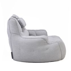 tranquility armchair by ambient lounge in grey linen fabric