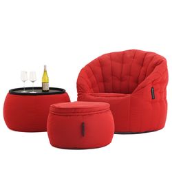 black designer sofa set in Sunbrella fabric bean bag by Ambient Lounge