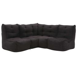 comfortable cozy corner Bean Bags in black Interior Fabric