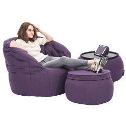 violet designer sofa set bean bag by Ambient Lounge